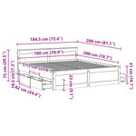 vidaXL Cadre de lit sans matelas avec tête de lit 180x200 cm bois pin