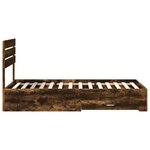 vidaXL Cadre de lit Chêne Fumé et Argent 75 x 190 cm Bois d'ingénierie