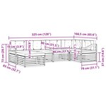 vidaXL Ensemble de canapés d'extérieur 6 pc Naturel et Crème