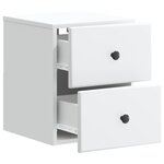 vidaXL Cabinet de chevet mural avec tiroir Blanc 34 5 x 33 x 40 cm
