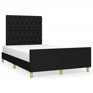 vidaXL Cadre de lit sans matelas noir 120x190 cm tissu