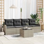 vidaXL Ensemble de canapé de jardin 5 Pièces Gris clair 55 x 55 x 37 cm