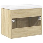 vidaXL Armoire lavabo de salle de bain et bassin intégré chêne sonoma
