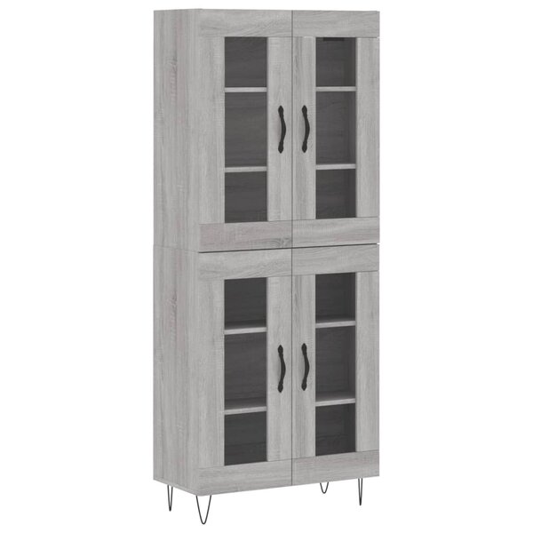 vidaXL Buffet haut Sonoma gris 69 5x34x180 cm Bois d'ingénierie