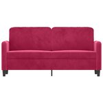vidaXL Canapé à 2 places Rouge bordeaux 140 cm Velours