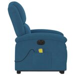 vidaXL Fauteuil inclinable de massage électrique bleu velours