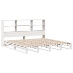 vidaXL Lit bibliothèque sans matelas blanc 180x200 cm bois massif