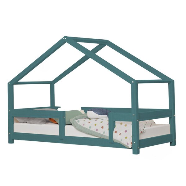 Lit cabane enfant LUCKY 90 x 180 vert pétrole
