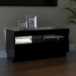vidaXL Meuble TV avec lumières LED noir 80x35x40 cm