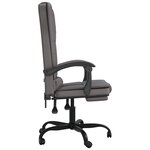 vidaXL Fauteuil de massage inclinable de bureau Gris Similicuir