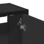 vidaXL Armoire à miroir de salle de bain noir bois d’ingénierie