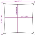 vidaXL Voile d'ombrage 160 g/m² Taupe 7x7 m PEHD