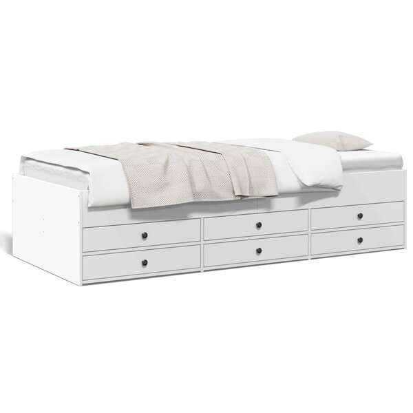 vidaXL Lit de jour avec tiroirs sans matelas blanc 90x200 cm