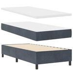 vidaXL Lit à ressorts avec tête de lit Gris foncé 200 x 90 cm Velours