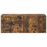 vidaXL Meuble TV mural 78 5 x 41 x 30 cm Chêne fumé Bois d'ingénierie