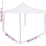 vidaXL Tente réception pliable professionnelle 2x2 m Acier Blanc