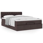 VidaXL Cadre de lit ottoman avec matelas marron foncé 140x200 cm tissu