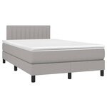 vidaXL Sommier à lattes de lit matelas LED Gris clair 120x200 cm Tissu