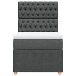 vidaXL Sommier à lattes de lit avec matelas Gris foncé 90x200 cm Tissu