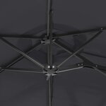 vidaXL Parasol de jardin à double tête noir 316x145 cm