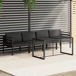 vidaXL Salon de jardin 5 Pièces avec coussins Aluminium Anthracite