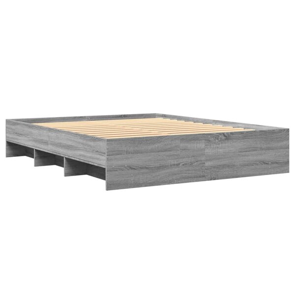 vidaXL Cadre de lit sans matelas sonoma gris 160x200cm bois ingénierie