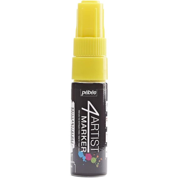 Marqueur peinture 4ARTIST pointe biseau 8 mm JAUNE PÉBÉO