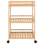 vidaXL Chariot de Cuisine avec Roues Naturel 46 x 38 x 76 cm Bambou