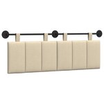 vidaXL Tête de lit suspendue Crème tissu