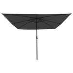 Parasol carré de jardin vidaXL avec lumières LED 295x245 cm en anthracite