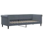 vidaXL Lit de jour avec gigogne et matelas gris foncé 80x200cm velours