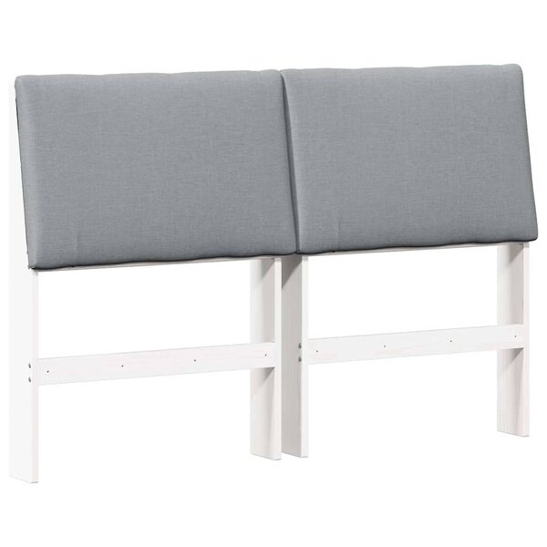vidaXL Tête de lit capitonnée Gris clair 150 cm Pin massif