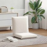 vidaXL Fauteuil de sol ajustable Crème Tissu en laine de mouton