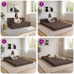 vidaXL Canapé-lit pliable Taupe 152 x 86 5 x 60 cm Tissu