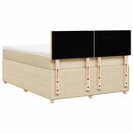 vidaXL Sommier à lattes de lit avec matelas Crème 140x200 cm Tissu
