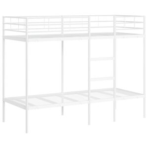 VidaXL Lit superposé sans matelas blanc 80x200 cm acier