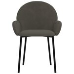 vidaXL Chaises à manger lot de 2 Gris foncé Velours