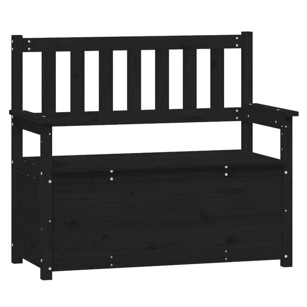 vidaXL Banc Noir 112 5x51 5x96 5 cm Bois de pin massif