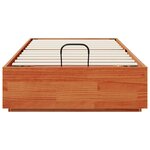vidaXL Cadre de lit ottoman Brun Ciré 90 x 190 cm Pin massif