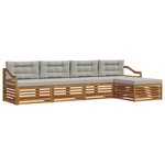 vidaXL Ensemble de canapés d'extérieur 5 Pièces Gris Naturel et Clair
