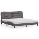 vidaXL Lit avec matelas gris 180x200 cm similicuir