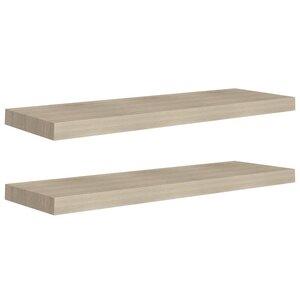 vidaXL Étagères murales flottantes 2 Pièces Chêne 80x23 5x3 8 cm MDF