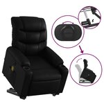 vidaXL Fauteuil inclinable de massage Noir Similicuir