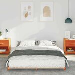 vidaXL Cadre de lit surélevé Marron cire 160 x 220 cm