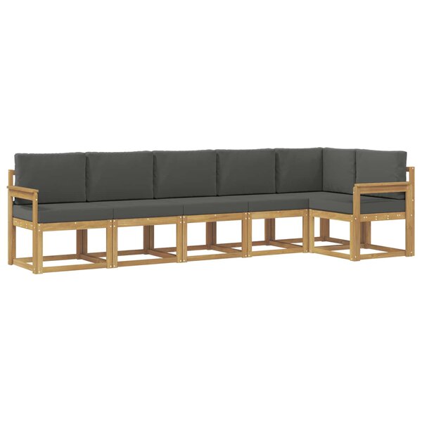 vidaXL Ensemble de canapés d'extérieur 6 pc Blanc et anthracite