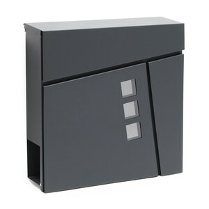 Boite aux lettres design compartiment journal magazine acier galvanisé anthracite