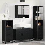 vidaXL Ensemble de mobilier de salle de bain 3 Pièces Chêne noir