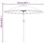 vidaXL Parasol d'extérieur avec mât en aluminium 270 cm rouge bordeaux