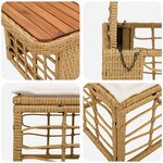 vidaXL Ensemble de salle à manger pour jardin 3 Pièces Nature et Blanc