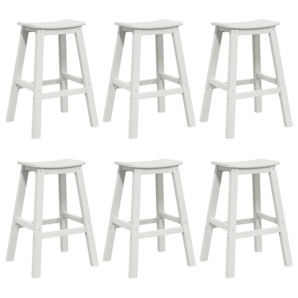 Tabourets de bar vidaXL 9 Pièces Blanc HDPE